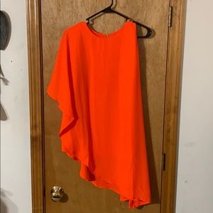 Funky bright orange asymmetrical top